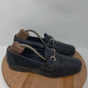 Salvatore Ferragamo Horsebit Loafers Shoes- Mens- Size 9.5 D- Black-Casual Shoe